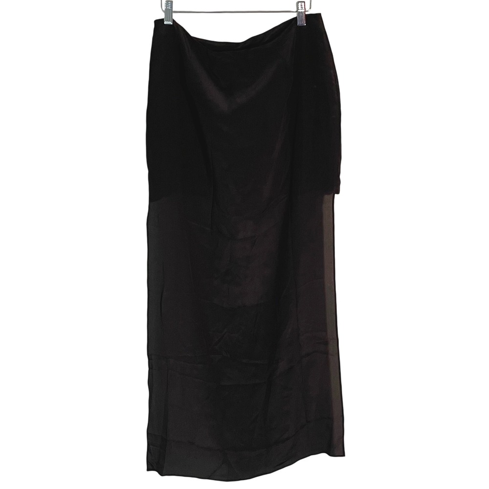 Line & Dot Black Silk Blend Midi Mini Slip Skirt Size Large - Picture 3 of 8